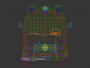 low poly police van 01 3D Модель