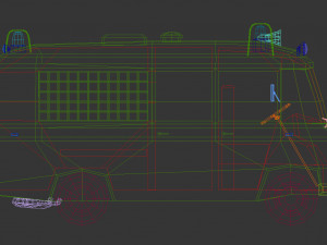 low poly police van 01 3D Модель
