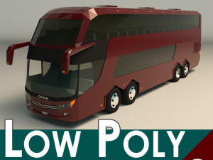low poly coach bus 03 3Dモデル