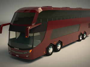 low poly coach bus 03 Modello 3D