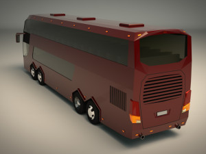 low poly coach bus 03 Modello 3D