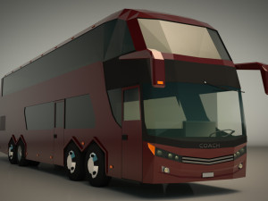 low poly coach bus 03 Modello 3D