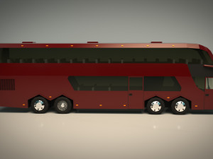 low poly coach bus 03 Modello 3D