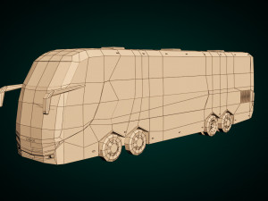 low poly coach bus 03 Modello 3D