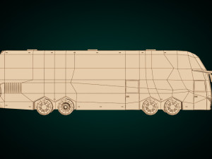 low poly coach bus 03 Modello 3D