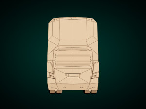 low poly coach bus 03 Modello 3D