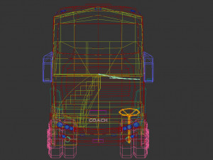 low poly coach bus 03 Modello 3D