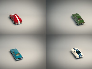 low poly muscle car pack Modello 3D