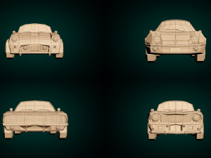 low poly muscle car pack Modello 3D