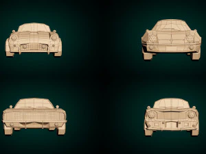 low poly muscle car pack 3D Model