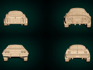 low poly muscle car pack 3D Model