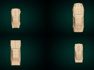 low poly muscle car pack Modello 3D
