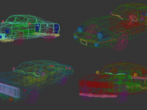 low poly muscle car pack Modello 3D