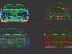 low poly muscle car pack Modello 3D