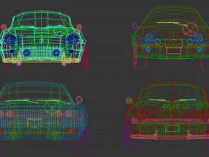 low poly muscle car pack 3D Model