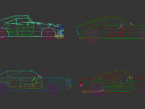 low poly muscle car pack Modello 3D