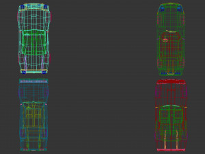 low poly muscle car pack Modello 3D