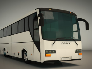 low poly coach bus 04 3D Model