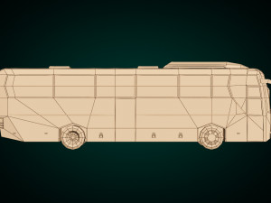 low poly coach bus 04 3D Model