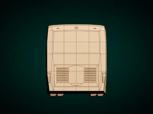 low poly coach bus 04 3D Model