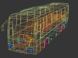 low poly coach bus 04 3D Model
