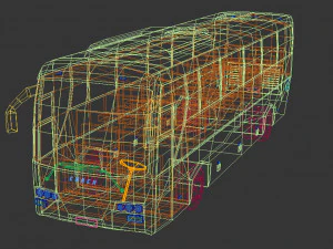 low poly coach bus 04 3D Model