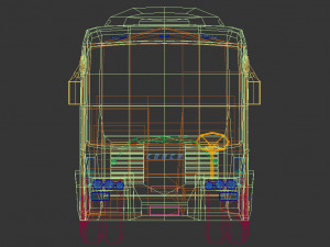 low poly coach bus 04 3D Model