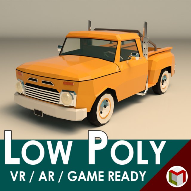 low poly vintage pickup 03 3Dモデル .c4d .max .obj .3ds .fbx .stl .blend 