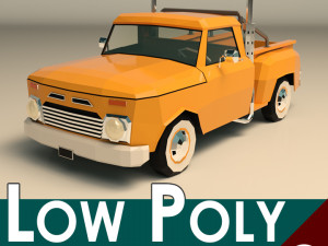 low poly vintage pickup 03 3D Модель