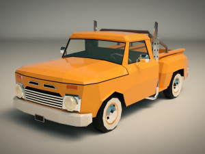 low poly vintage pickup 03 3Dモデル
