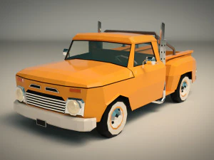 low poly vintage pickup 03 3D Model