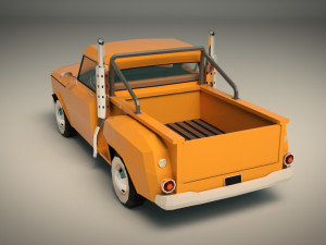 low poly vintage pickup 03 3Dモデル