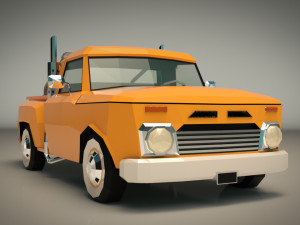 low poly vintage pickup 03 3Dモデル
