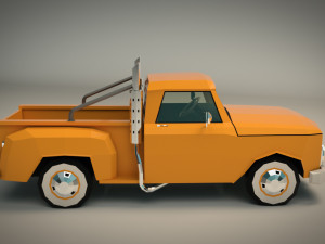 low poly vintage pickup 03 3Dモデル