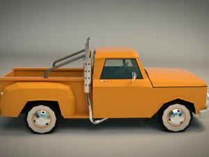 low poly vintage pickup 03 3D Model