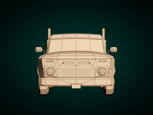 low poly vintage pickup 03 3Dモデル