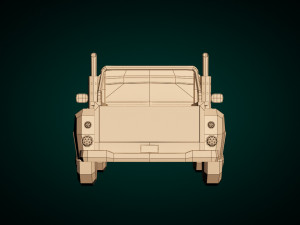low poly vintage pickup 03 3Dモデル