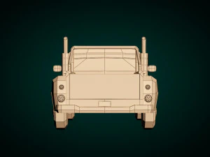 low poly vintage pickup 03 3D Model