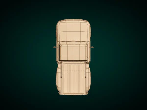 low poly vintage pickup 03 3D Model