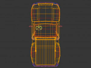 low poly vintage pickup 03 3D Model