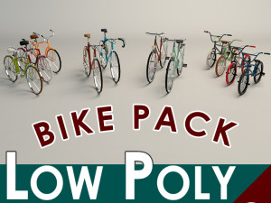low poly bike pack 3D Model