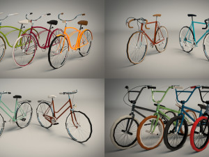 low poly bike pack Model 3D