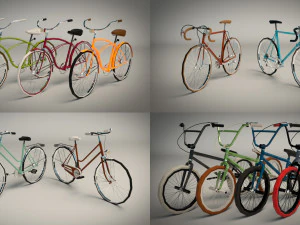 low poly bike pack 3D Model