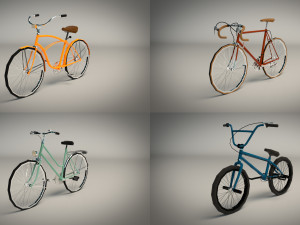 low poly bike pack Model 3D