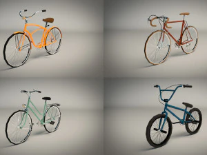 low poly bike pack 3D Model