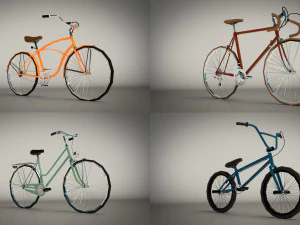 low poly bike pack 3D Model