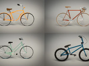 low poly bike pack 3D Model