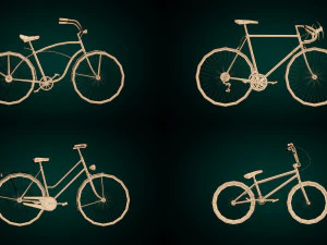 low poly bike pack 3D Model