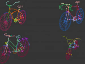 low poly bike pack 3D Model