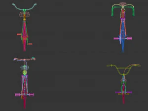 low poly bike pack 3D Model